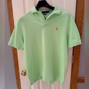 Polo Ralph Lauren | Size Large | Mens Lime Green Solid Polo Short Sleeve Spring